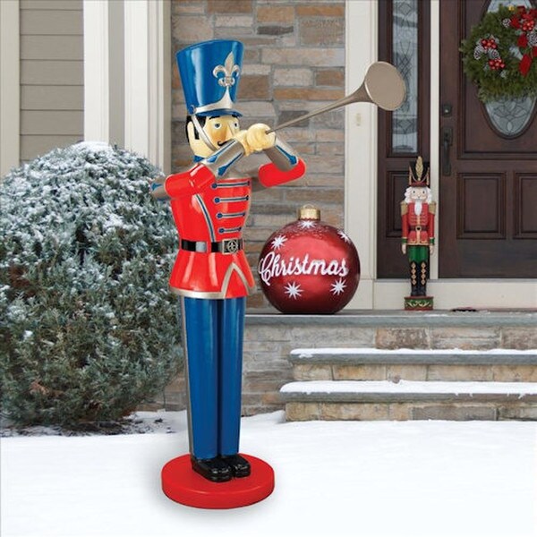 Fiberglass Trumpeting Soldier Statue Huge Christmas Display colored